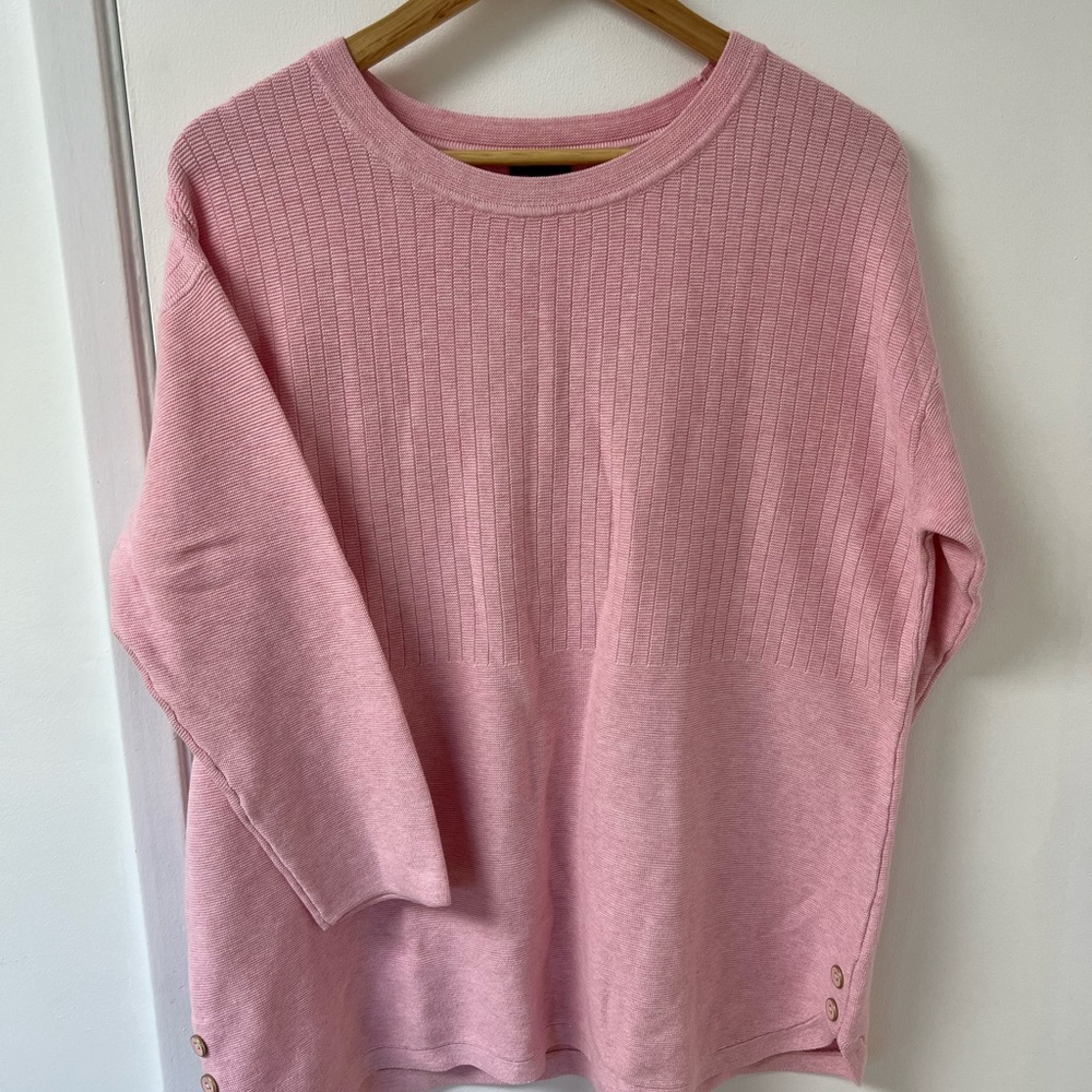 Pink Sweater with Button Detail